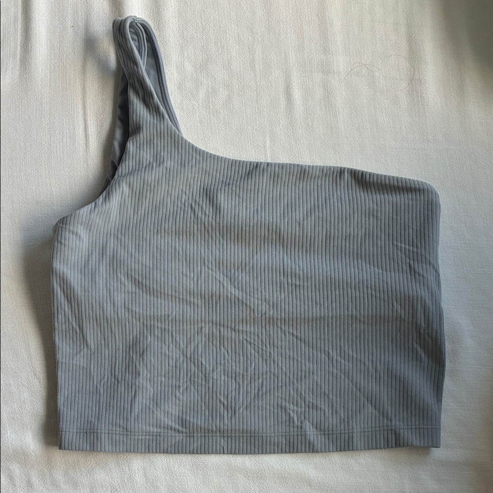 Lululemon Gray One-Shoulder Ribbed Top